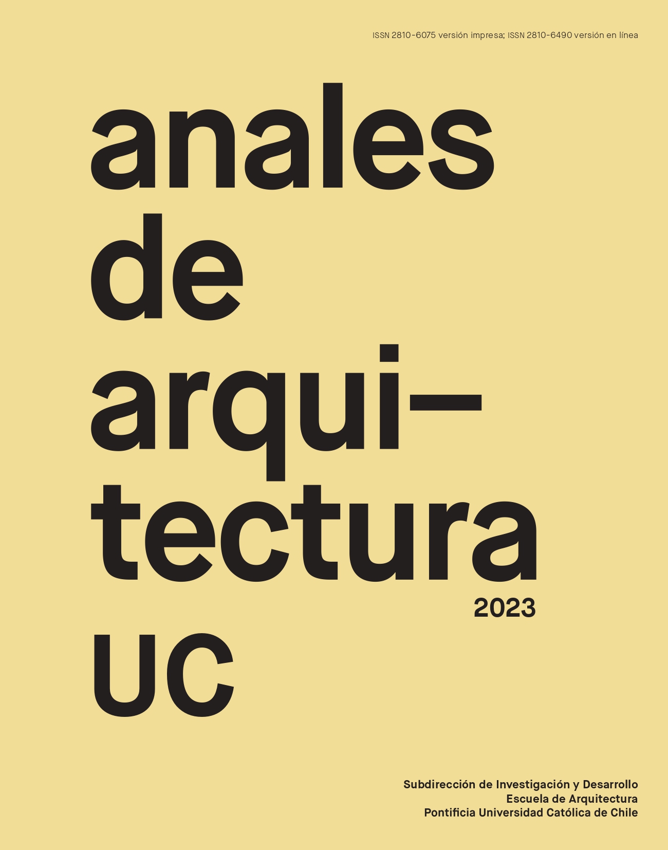 Portada Anales de Arquitectura UC no. 6